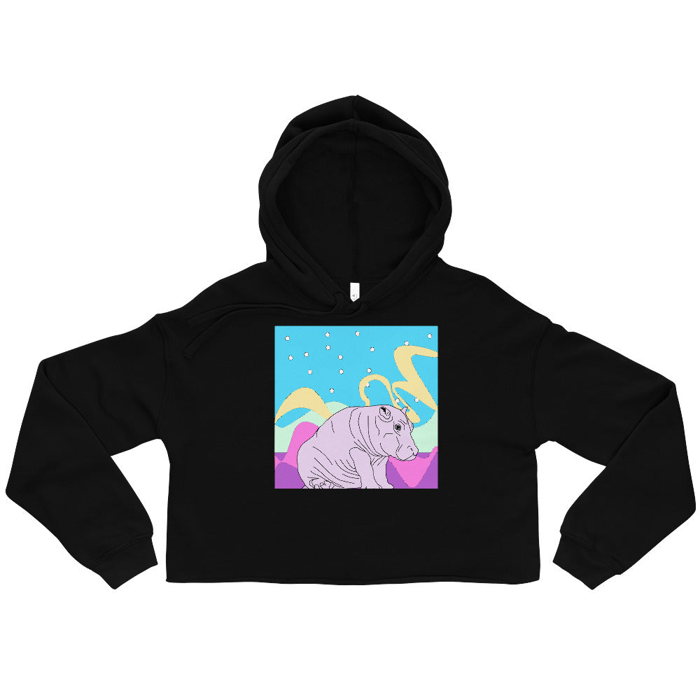 Crop Space Hippo Hoodie